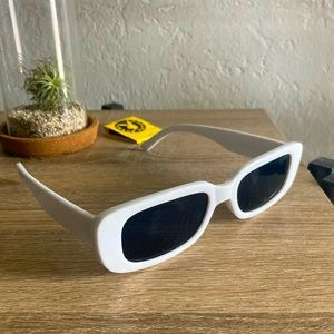 ASOS Mid Rectangle Sunglasses w Blue Lens